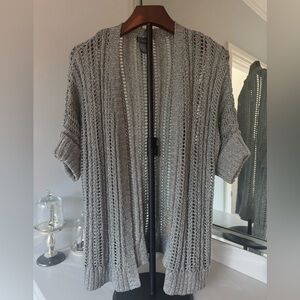 Chico's Silver Open-Knit Cardigan US-M